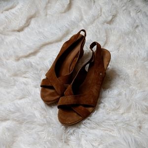 Ugg Hazel suede cork wedges
